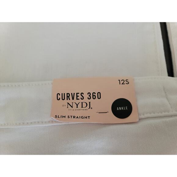 NYDJ Curves 360 Ankle Jeans Women's 12S‎ White Denim Slim Straight NWT - Picture 11 of 16